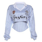 Slanted collar and long sleeves rep