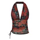 Hollowed-out backless halter top rep