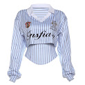 Slanted collar and long sleeves rep