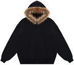 Windy HEXT Light Grey Fur-Trim Zip-Up Hoodie rep